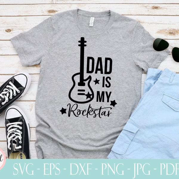 Papa ist mein Rockstar svg, Rockstar Papa, Welten größter Papa, Rock'n'Roll svg, Geschenk für Papa svg, Shirt Design svg, svg-Dateien für Cricut, svg