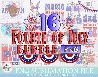 4th of July Sublimation Bundle PNG, Digital Download, American Flag PNG, Fourth Of July Png, 4th Of July Sublimation Design, America Png