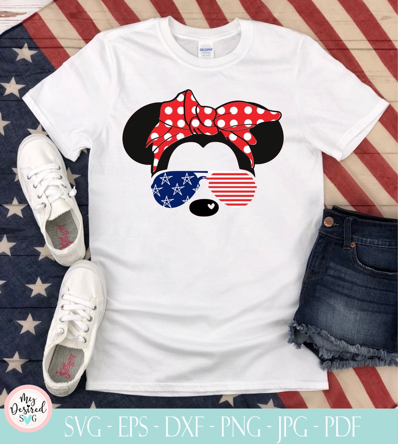 Download Minnie mouse sunglasses svg bandana svg 4th of july svg ...