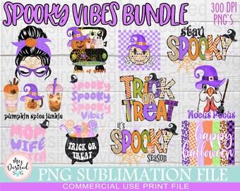 Spooky Season Bundle png, Halloween png bundle, spooky vibes png, pumpkin halloween png, bundle pumpkin png, witch halloween clipart, Spooky