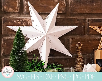 Christmas Tree Star 3D SVG, Cutting File for Tree Topper, Christmas Decor, File for cricut,   3d paper design, pattern, decoration