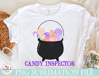 Candy Inspector PNG, Happy Halloween, Funny Witch Cauldron, Halloween candy, Trick or Treat PNG, Pumpkin Png, Halloween Sublimation Designs