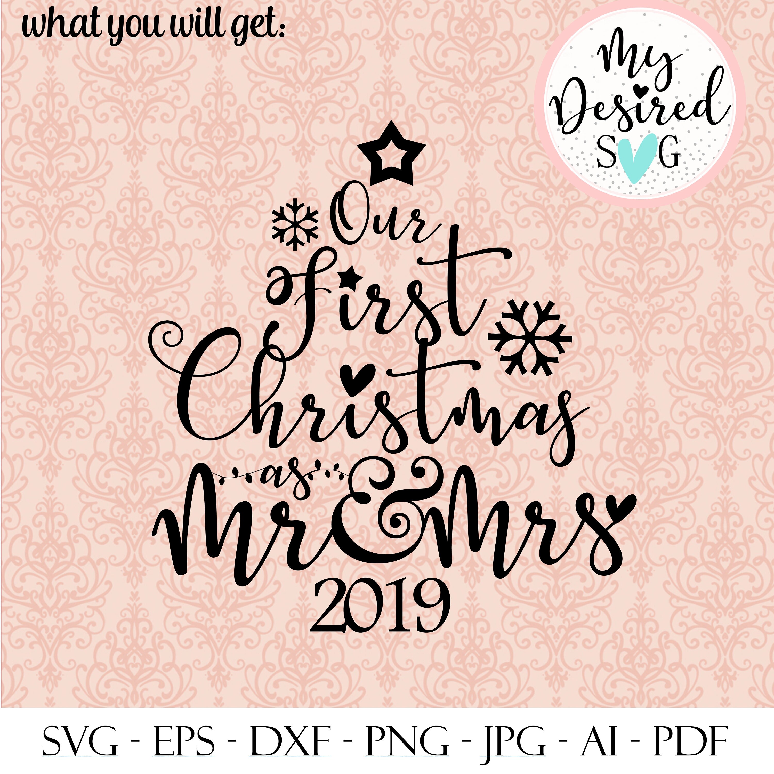 Our First Christmas Svg Holiday Svg Newlywed Svg Just Etsy