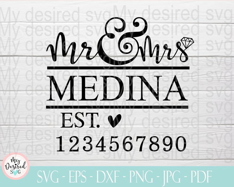 Personalized Mr and Mrs Svg Custom Name and Date Etsy