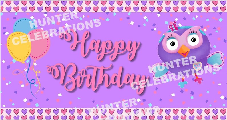 Hootabelle Birthday Banner Giggle And Hoot Personalised Etsy