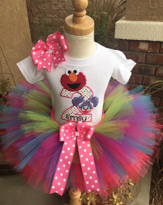 Elmo and Abby Birthday Tutu Outfit Dress Set Handmade Sesame Etsy