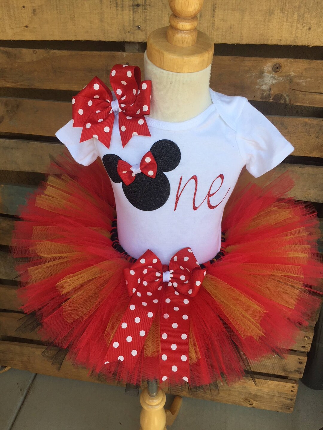 Robe Tutu Minnie Mouse Rouge Avec Ailes D'ange - Taille 3-6 Mois - Neuf Avec étiquettes Disney