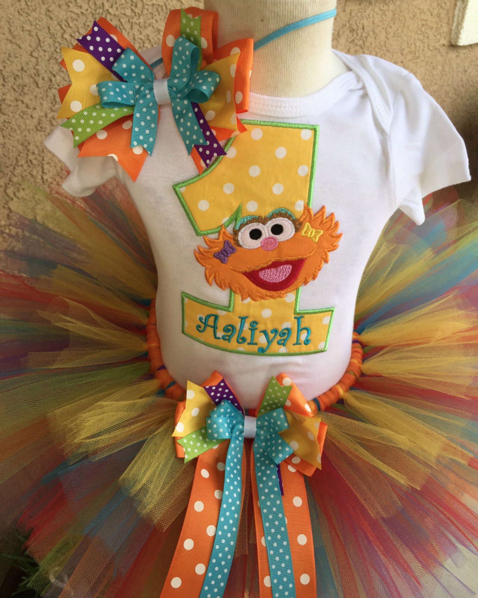 Zoe Sesame Street Birthday Party Tutu Outfit Dress Set | Etsy