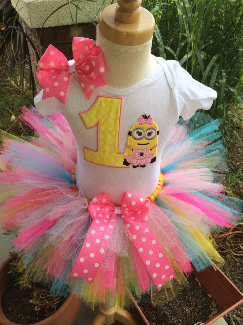Despicable Me Minion Birthday Tutu Outfit Dress Set Handmade | Etsy