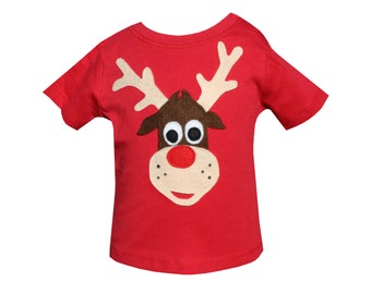 Baby & Toddler Short Sleeve Rudolph The Rednose Reindeer T-Shirt, Baby, Toddler, Girl, Boy, Short Sleeve, Xmas, Christmas, Rudolph, T'Shirt