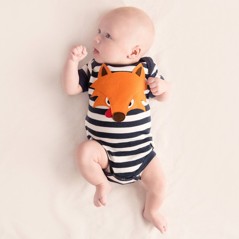 Baby Bodysuit New Baby Gift, Fox Bodysuit Baby Boy Bodysuit Baby Shower Gift Baby Boy Clothes Baby Gift Unique Baby Clothes