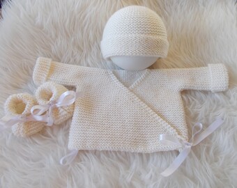 écharpe bonnet pantalon moufles! couverture Aran Bébé Motif Cardigan