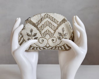 micro-sac perlé art déco vintage des années 1930 | Sac de soirée embelli vintage des années 20 30 | porte-monnaie vintage | quelque chose de vieux sac à main de mariée