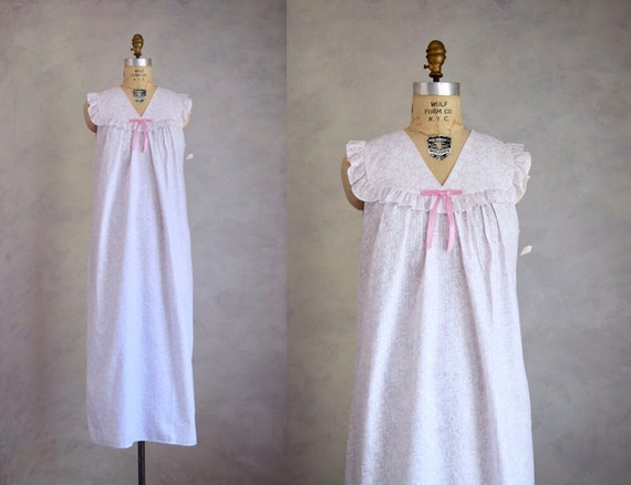 vintage NOS cottage nightgown | vintage 1980s doe… - image 1
