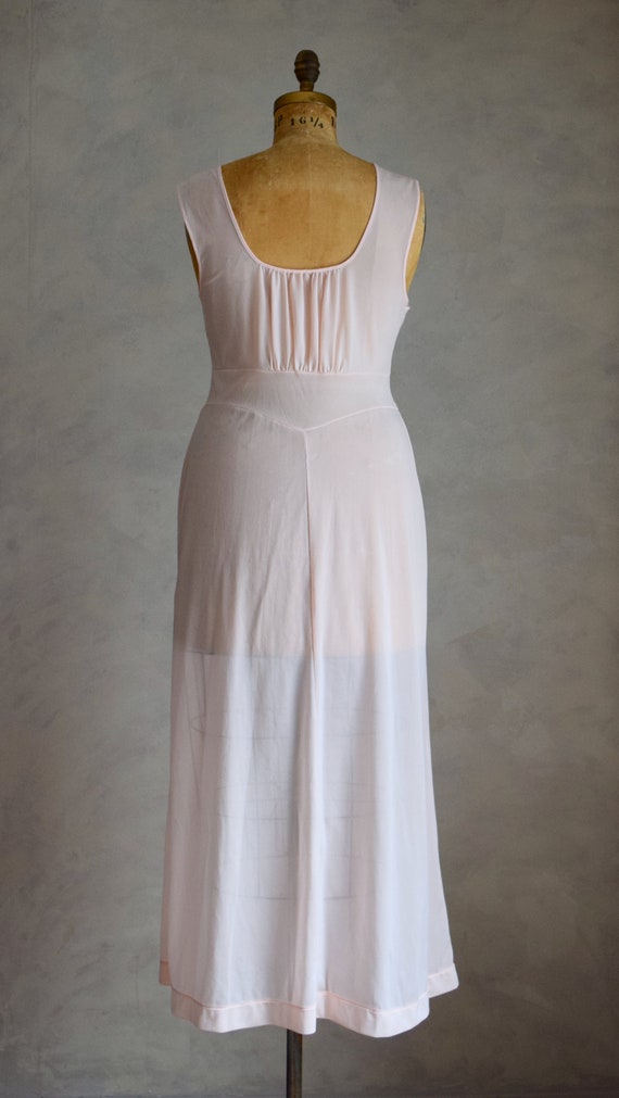 vintage 1950s pink nightgown | lace and nylon bab… - image 8