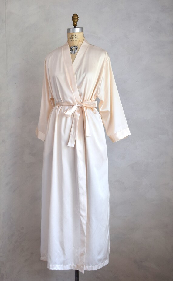 vintage 1990s blush satin belted robe | 80s 90s v… - image 9
