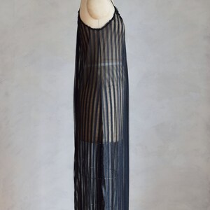 vintage NOS Diane Von Furstenberg peignoir set vintage 1980s DVF nightgown and robe set sheer black negligee and robe image 4