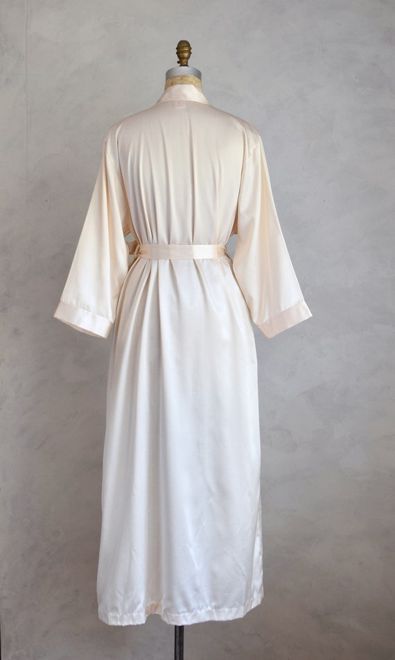 vintage 1990s blush satin belted robe | 80s 90s v… - image 6