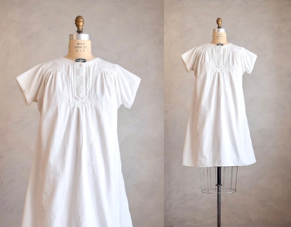 victorian cotton nightgown | antique cotton tent d
