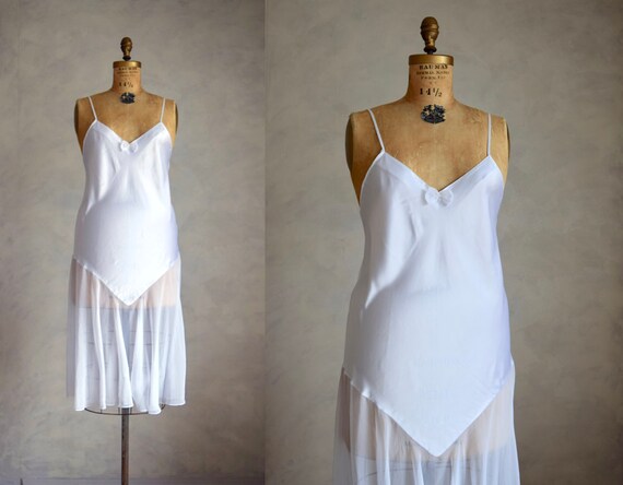 vintage 1980s white nightgown | vintage bias cut l