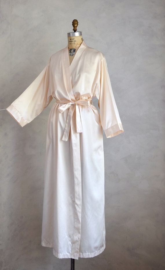 vintage 1990s blush satin belted robe | 80s 90s v… - image 5