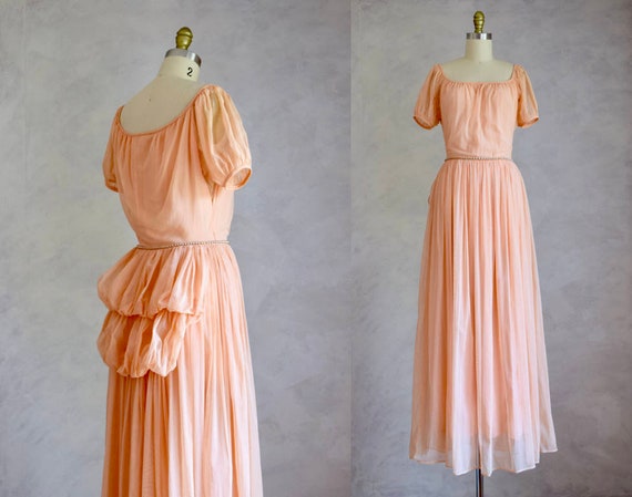vintage 1940s maxi dress | 40s vintage gown | peac