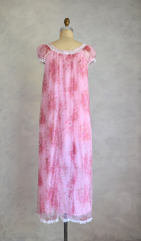 vintage 1960s floral nightgown | vintage 60s pink… - image 6
