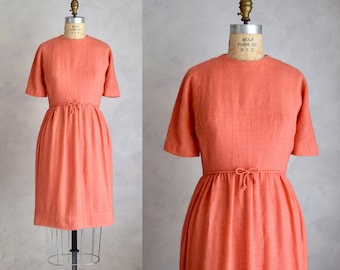 vintage 1960s Ann Fogarty wool dress | 50s 60s vintage woven wool day dress | vintage 50s party dress