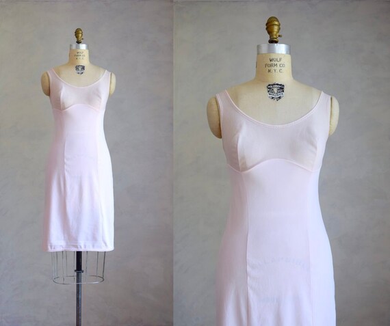 Lovely 1960/'s Pale Yellow Hollywood Vasserette Slip Dress