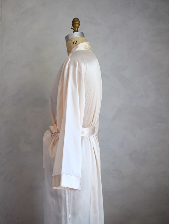 vintage 1990s blush satin belted robe | 80s 90s v… - image 7