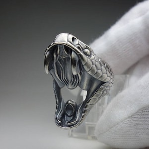 Viper ring - snake jewelry - silver 925