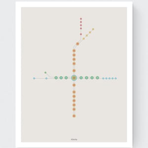 Atlanta MARTA | Giclée Art Print | Atlanta MARTA Subway Map | Minimalist Wall Art