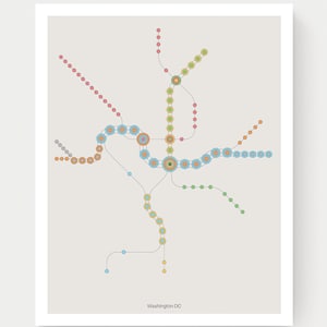 Washington DC Metro | Giclée Art Print | Washington DC Metro Map | Minimalist Wall Art