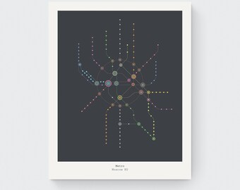 モスクワ地下鉄地図 ロシア地下鉄路線図 オフィスアート デンポスター