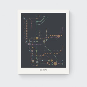 NYC U-Bahn - Giclée Art Print - U-Bahn Karte - Reiseposter - Moderne Wandkunst