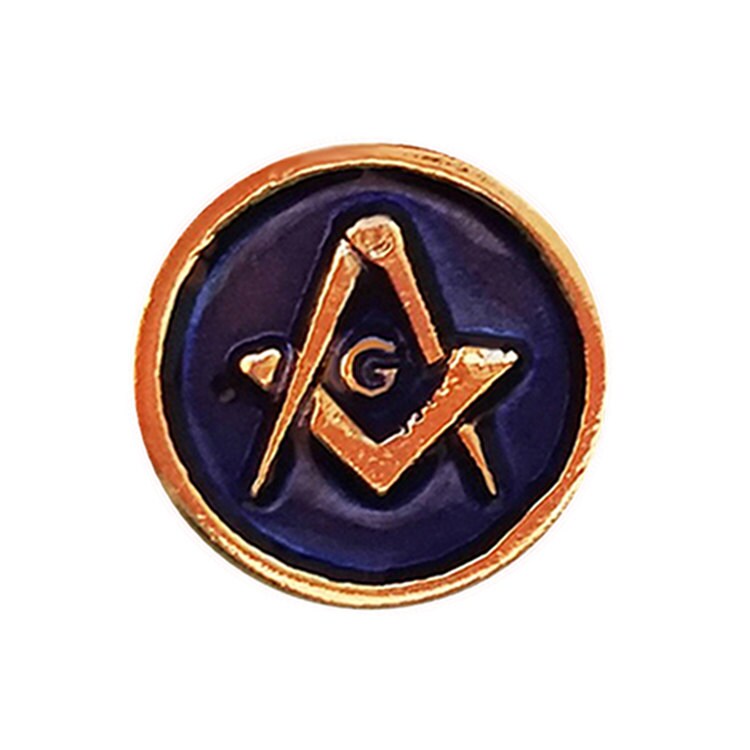 Porte-clés En Cuir Avec Symbole Maçonnique (équerre Et Compas) - Finition Chromée émaillée - 5