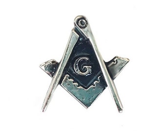 Masonic Pin Square and Compass with G Lapel. Freemason Symbol with embossed relief design. Available with different coatings, vernish colors