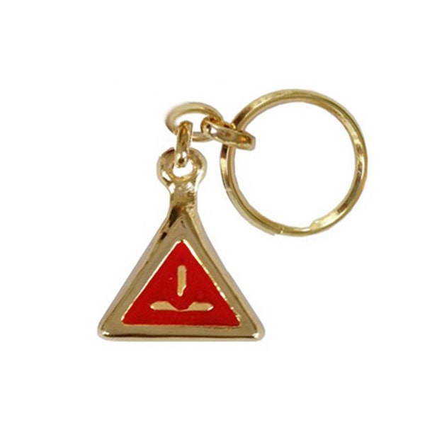 Delta perpendiculaire et fil à plomb en Porte clefs. Cadeau Delta , triangle symbole maçonnique.