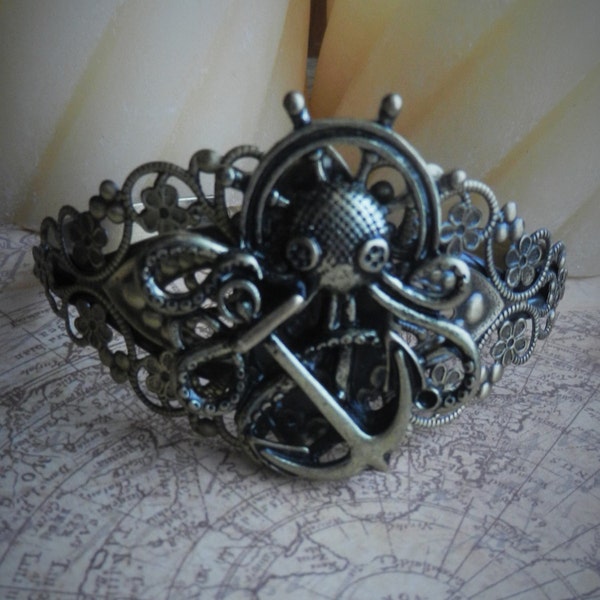 Nautical Steampunk Cuff Bracelet