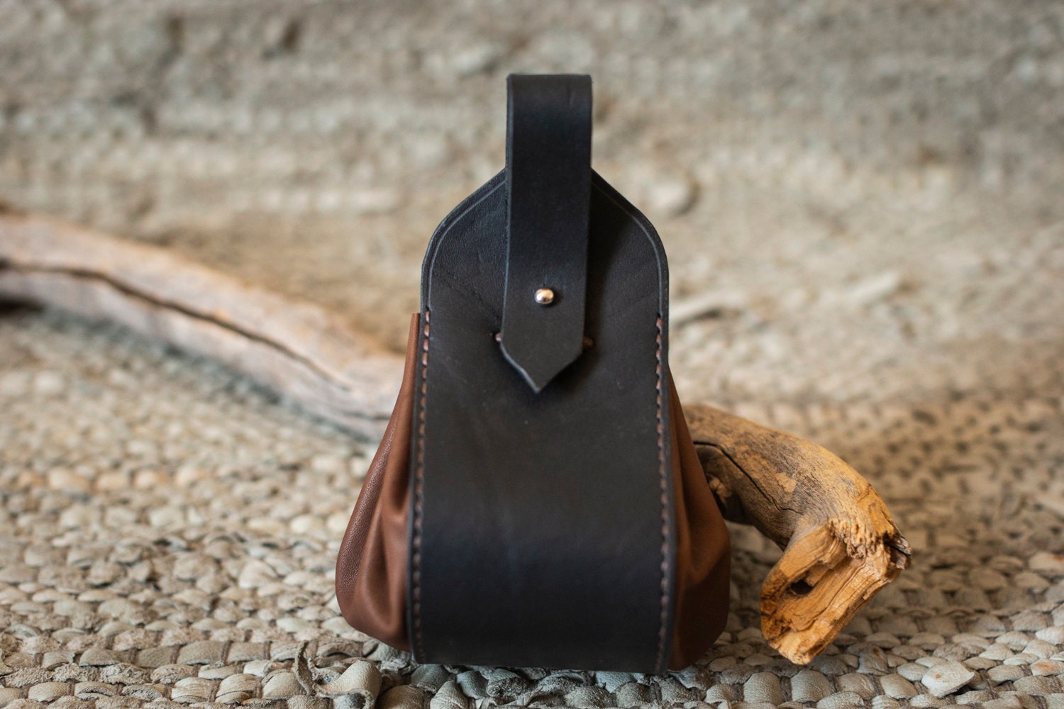 Medieval Leather Drawstring Belt Pouch/purse Unisex -  Denmark