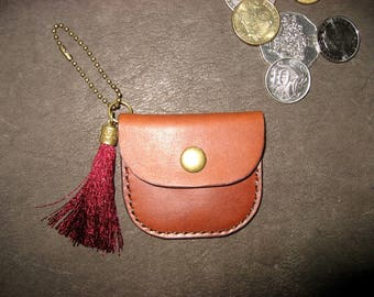 Mini leather coin case, key holder attachment, jewellery pouch, bag attachment, mini coin purse, quality finish, small gift, coin holder