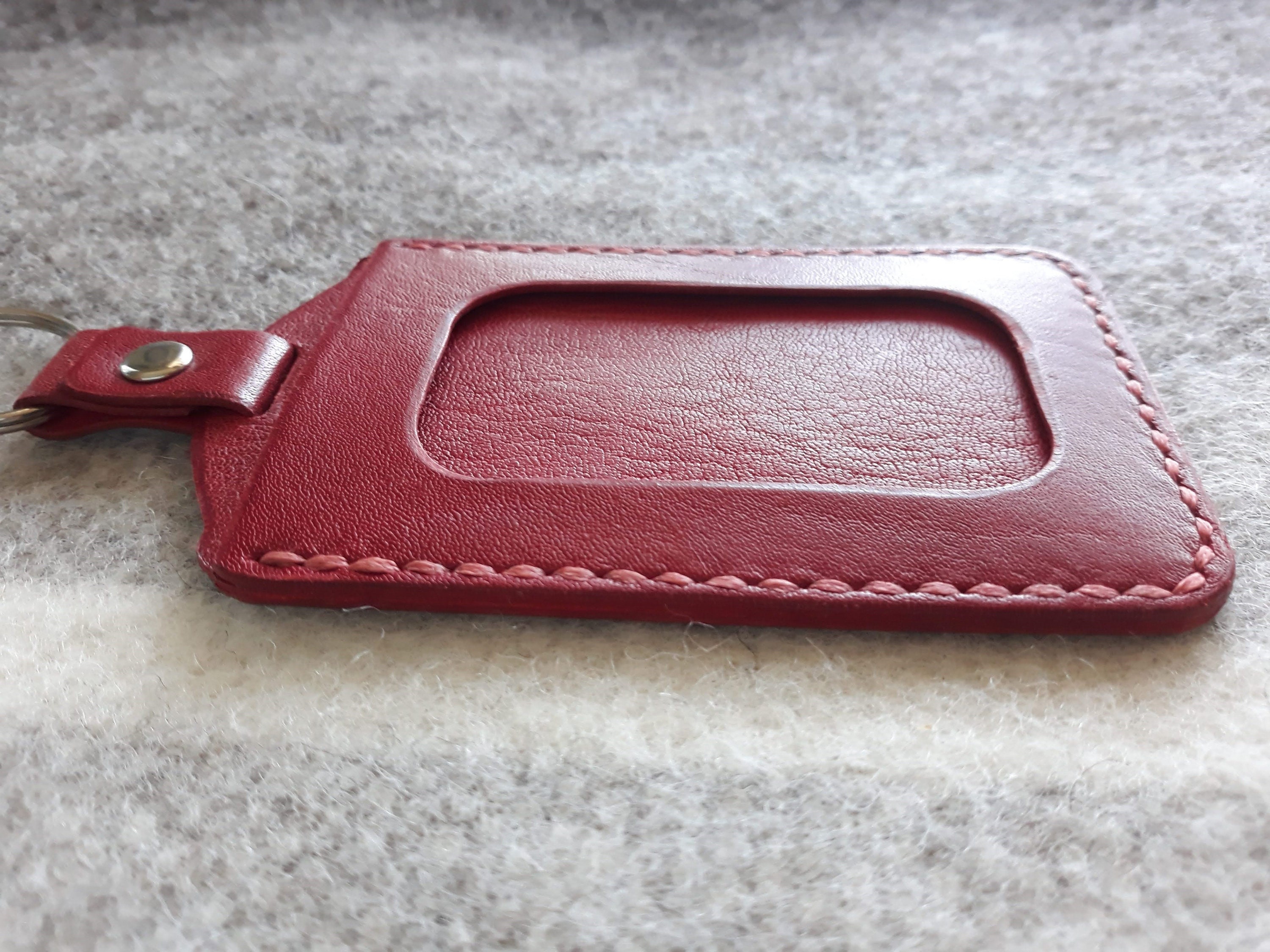 Clip on Leather Swipe Card Holder, Extendable, Card Holder, Card Sleeve