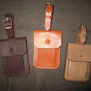 Leren bagagelabel, volnerf leren label, adreslabel, veilig leren reislabel, schooltaslabel, naamplaatje, reisaccessoires
