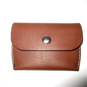Cartera de piel fina, unisex, piel de vacuno curtida al aceite