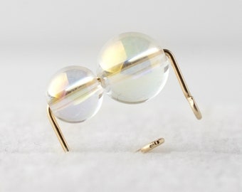 Soap bubble Ear cuff, minimalist, Earcuff, Single Ear Cuff, Ear Cuff no Piercing Crystal, K14 Gold filled