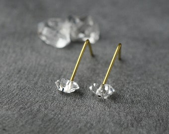 AAA Herkimer diamond crystal, drop earrings, minimalist, free shipping, stainless steel, metal allergy-safe