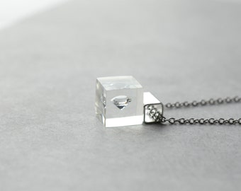 Collier de charme cubique Zirconia, minimaliste, déclaration, chaîne en acier inoxydable gratuit, shippong, bijoux contemporains