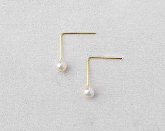 Shell Pearl, drop earrings, minimalist, free shipping, stainless steel, metal allergy-safe