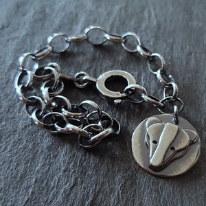 Sterling Silver Badger Charm Bracelet