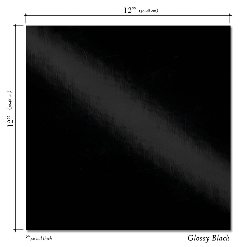 12 x 12 Black Glossy Permanent Vinyl 10 Sheet Etsy